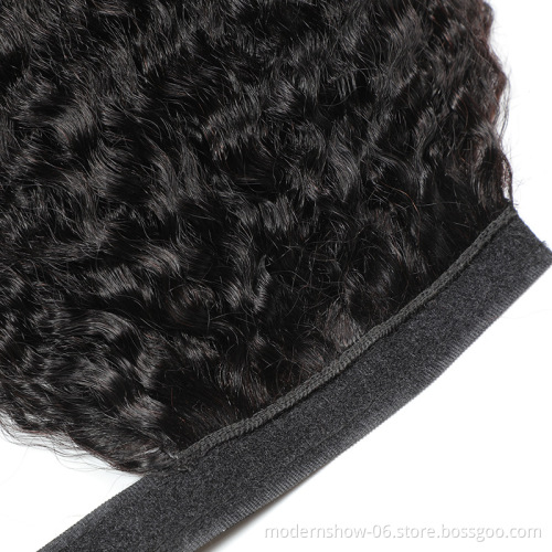 Raw Virgin Indian Brazilian Human Hair wrap Ponytail, Wholesale Human Hair Drawstring Ponytail, Human Hair Ponytail